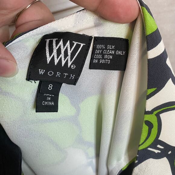 Worth Green & Purple Floral Print Sleeveless Dress Size 8 - Picture 5 of 5